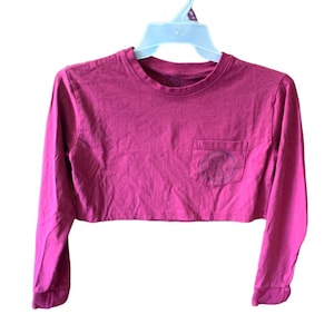 Sand Cloud Womens Size XS Long Sleeve Cropped Tee Tshirt Shirt Top Burgundy