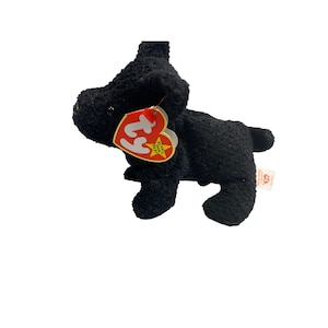 New Ty Beanie Babies Plush Stuffed Scottie Toy Dog Black Scottish Terrier 5.5 in Length