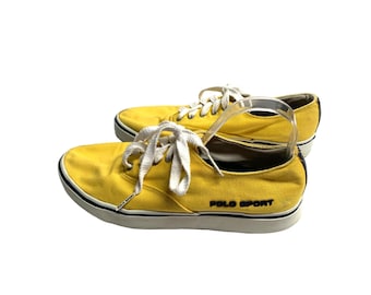 Polo Sport Womens Size 11 WA2224B Yellow Lace Tie up Sneaker
