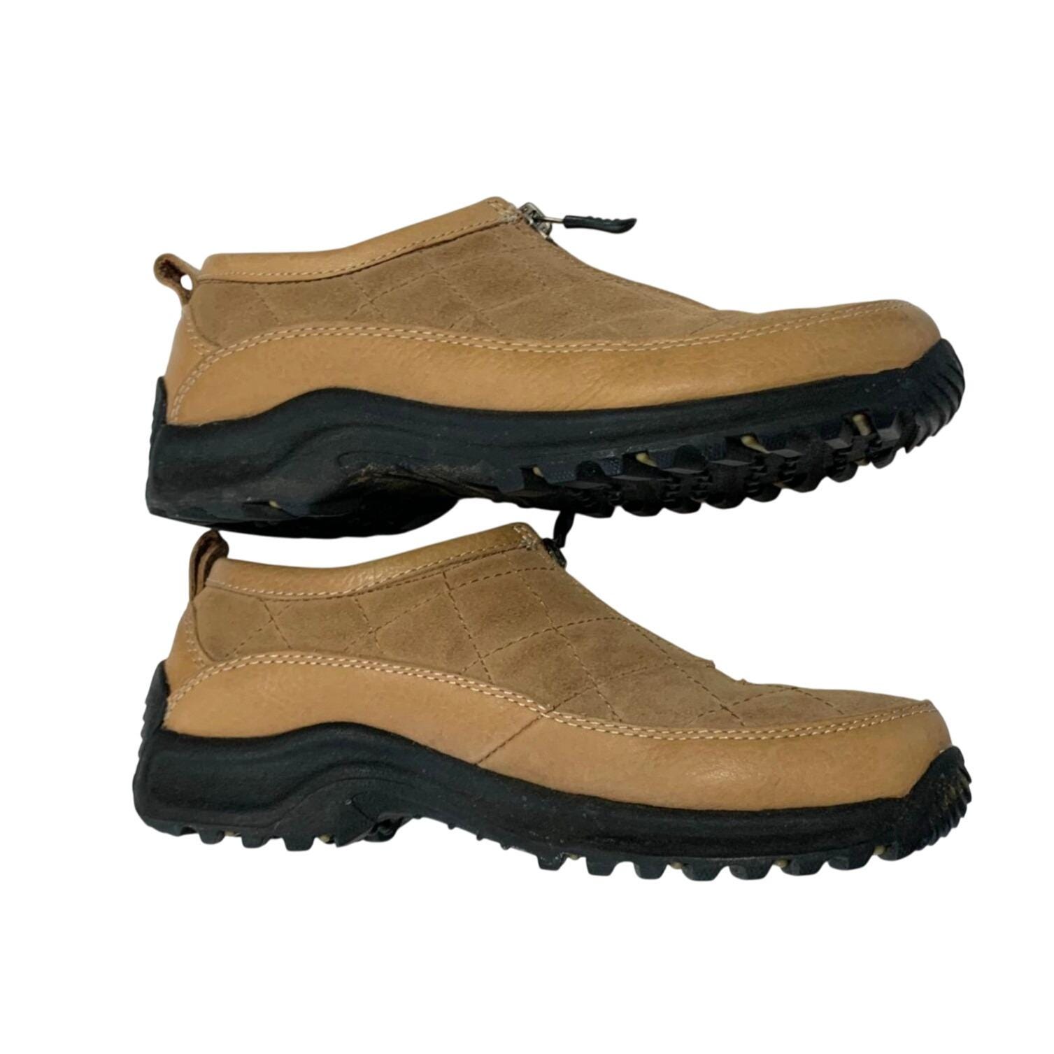 Vintage Lands End Womens 6 B 2442 Suede Leather Slip on Shoes 