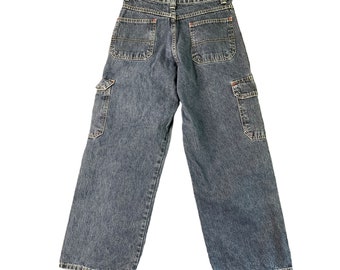 Wrangler Jeans Boys 12 Straight Leg Cargo Jeans Blue Denim