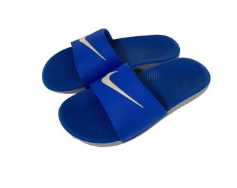 Nike Youth Size 3Y Cobalt White Slide Kawa Slip On Sandals
