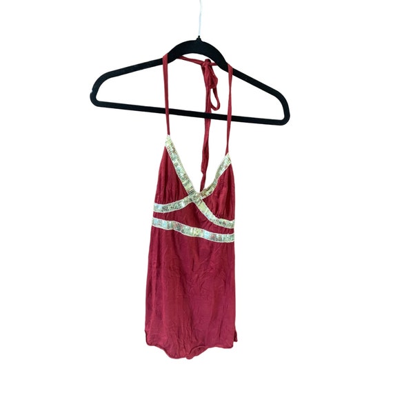 Volume One Juniors Medium Burgundy Tank TOp Shirt… - image 1