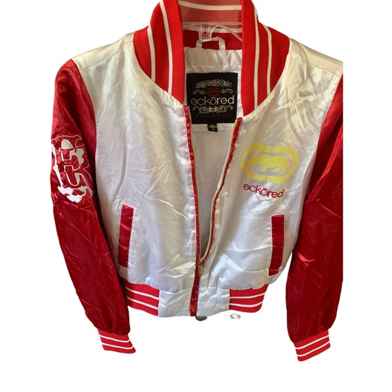 Ecko Red Womens Size Small White Satin Jacket red… - image 4