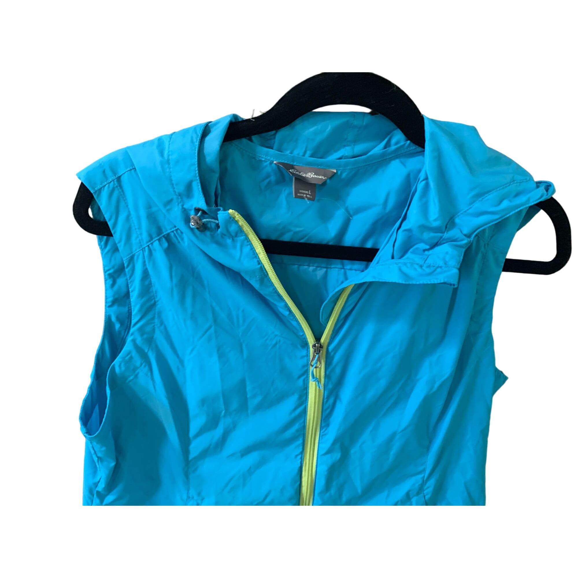 Veste Coupe-vent Femme Eddie Bauer, Bleu Texturé, Taille M, Fermeture éclair Intégrale