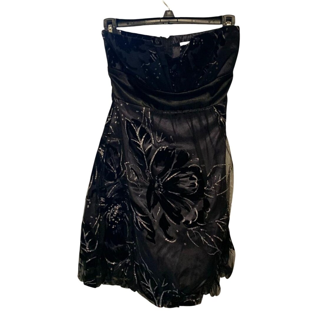 Robe De Soirée Trixxi Noire à Paillettes Et Dentelle - Taille M, Style Cocktail Sexy, Occasion Très Bon État