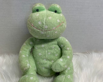 Russ Baby Frog Froggles Plush Stuffed Animal Toy Green White Polka Dot 21227