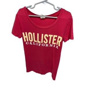 Hollister Womens Size XS Pink California Spellout Short Sleeve Cap Sleeve Tshirt Tee Shirt