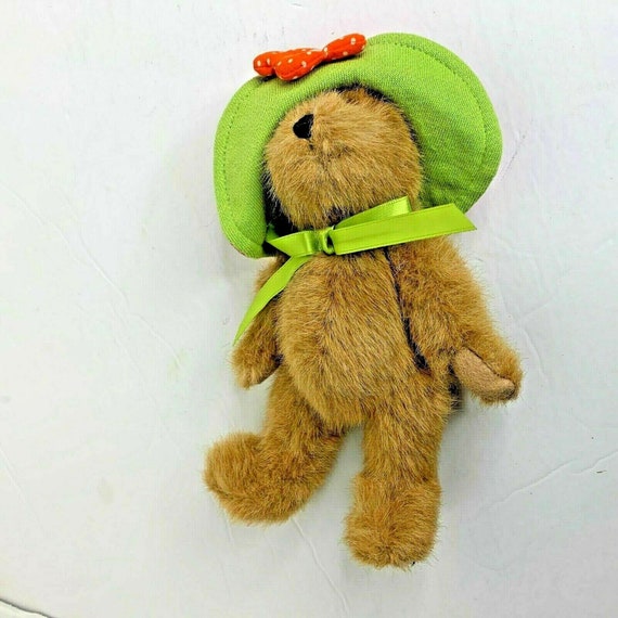 Boyds Bears Plush Stuffed Animal Toy Green Hat Bonnet Orange Flowers 8.75 in T Etsy