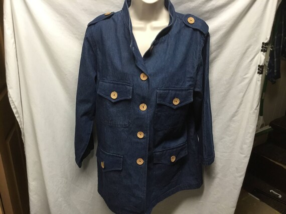 Gaudy Gawdy Couture Jean Womens Jacket Sz XL