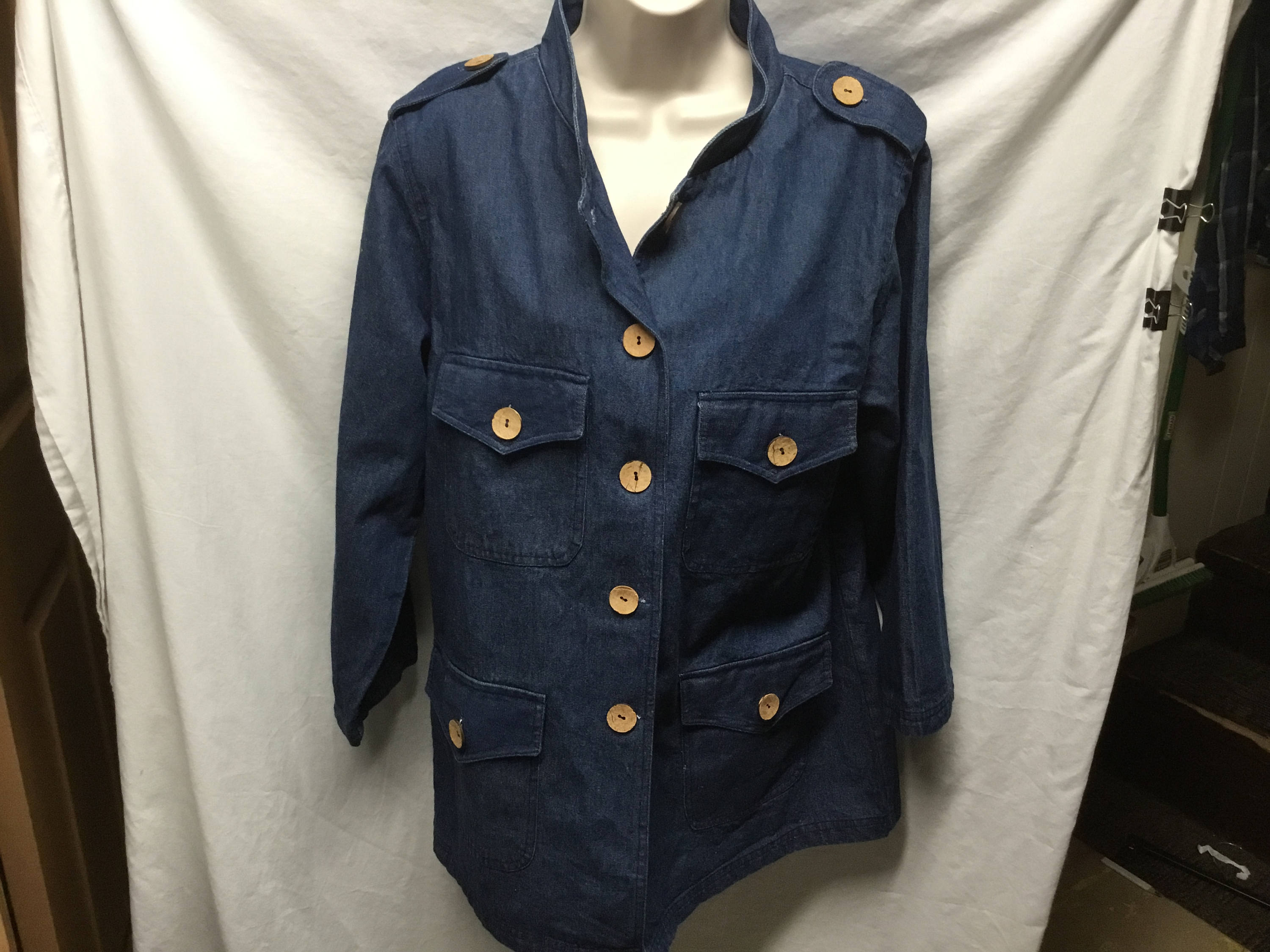 1980's Womens Jean Skirt Set Oversized 80's Jean Jacket With