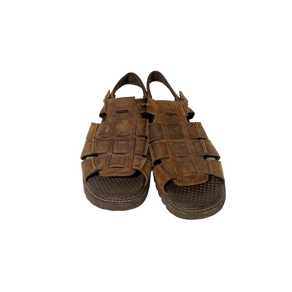 Skechers Mens Size 13 Leather Brown Sandals Fisherman Jesus  display picture 1