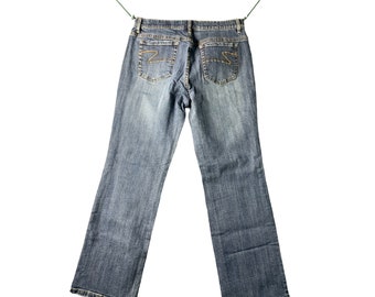 TInt Damen-Jeans mit geradem Bein, Größe 12, Jeansblau, Mom-Jeans mit hohem Bund