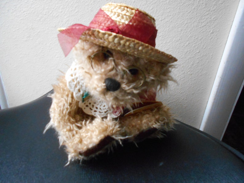 Brass Button Bears Plush w tags 1997 Rosie the bear IN a straw hat /& glasses Cute