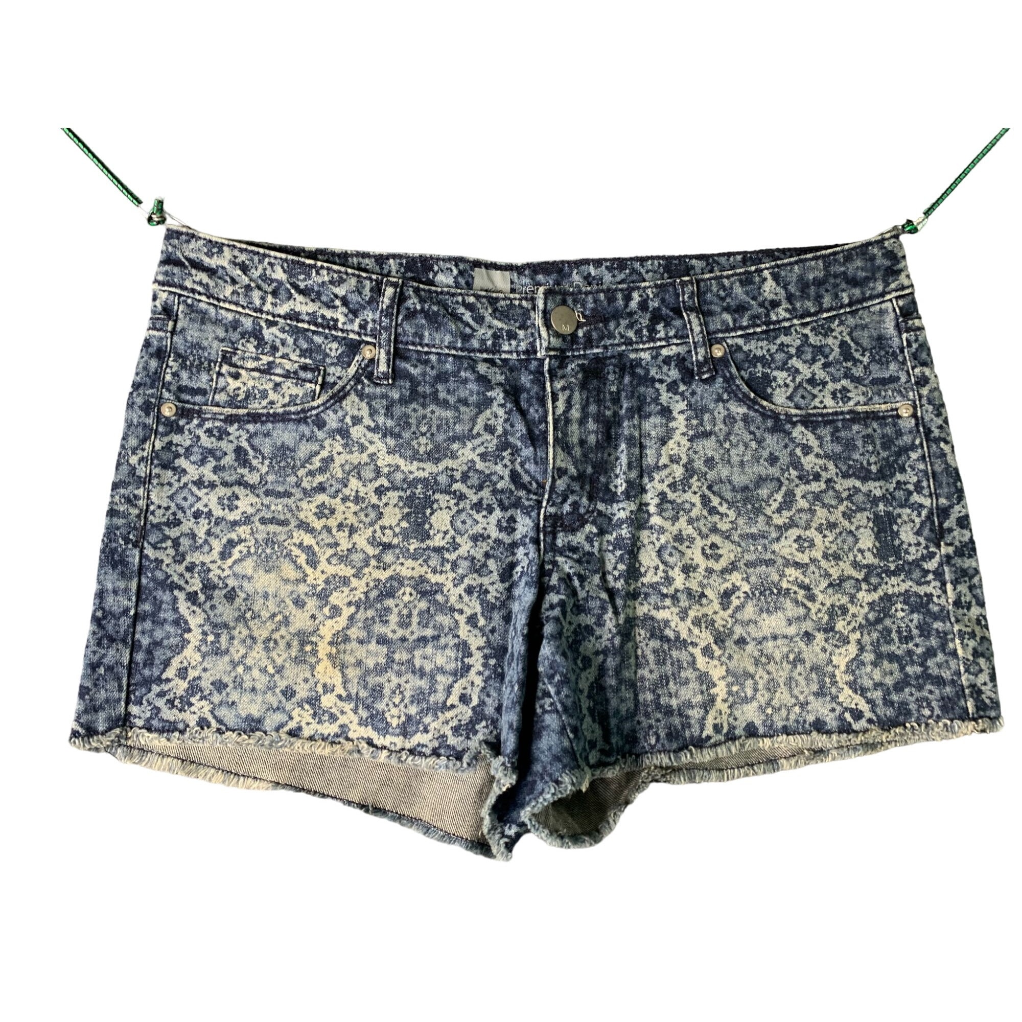 Mossimo Premium Denim Womens Size 6 Fit 3 Short Bootie Shorts Blue Animal Camo Print Etsy