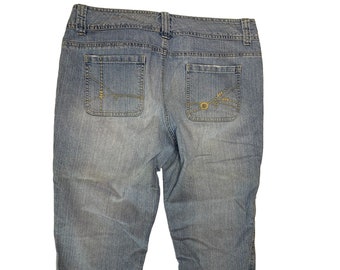 So Wear It Declare It Juniors Size 15 Capri Cropped Jeans Flap Front Pockets Light Wash