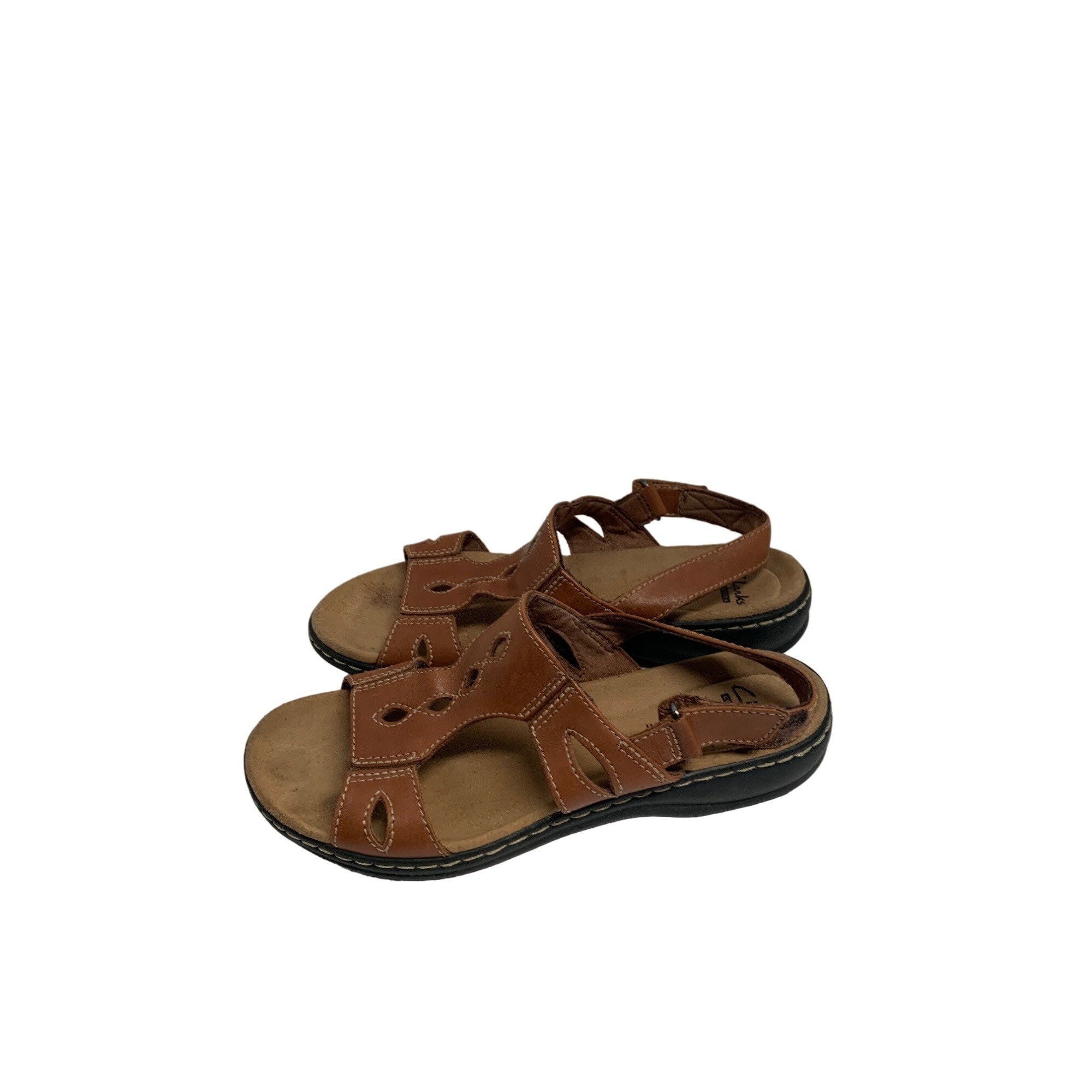 Clarks Soft Cushion Womens Size 7.5 Brown Sandals Shoes Hook and Loop Etsy