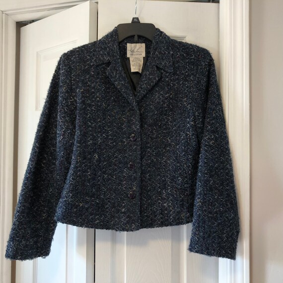 Kathie Lee Collection Womens Sz S Blue Lined Jack… - image 1