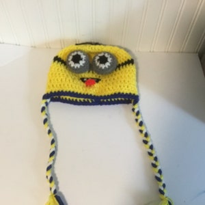 HandMade  Minion Hat Knit Winter Child One Size