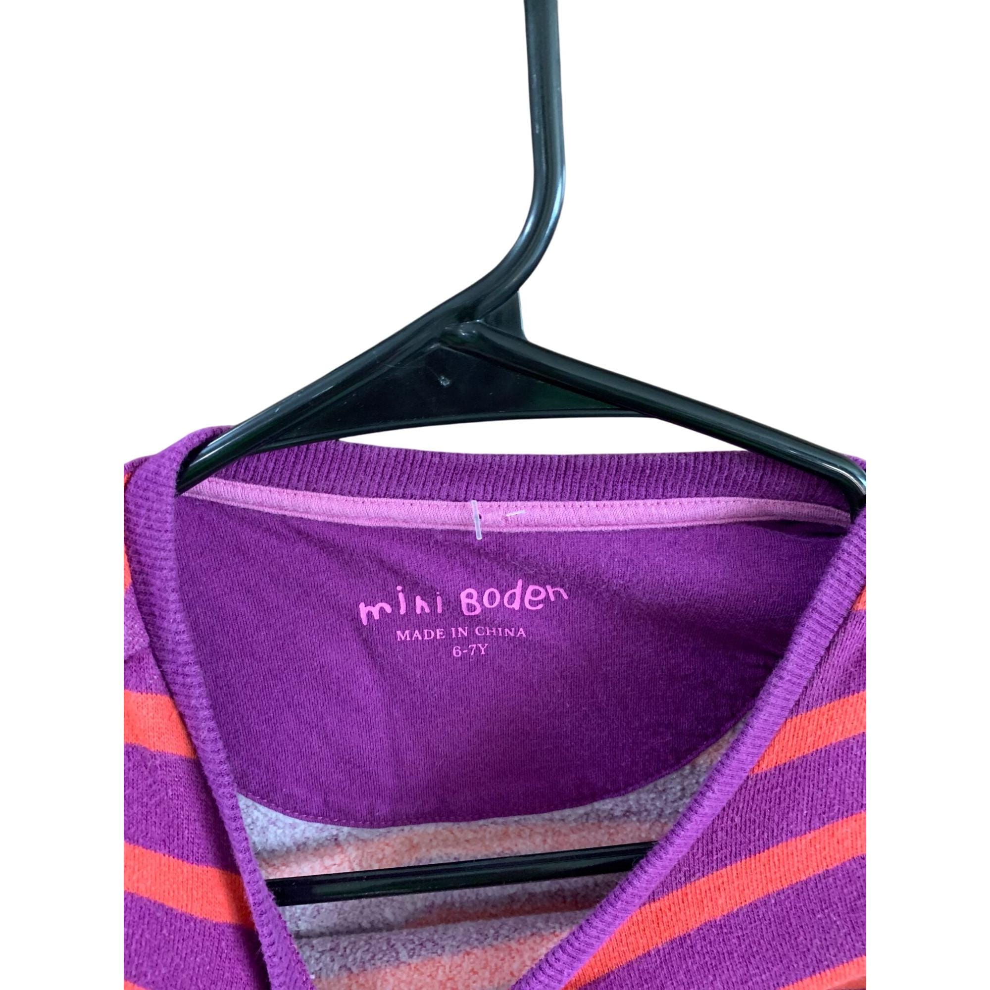 Mini Boden 女の子用 サイズ 6 7 歳 パープル ピンク ストライプ