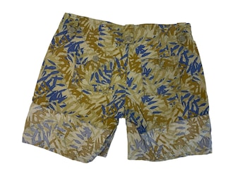 Old Navy Juniors Größe 1 Ultra-Low Waist Leaf Print Shorts Gemischtdruck Hellerer Boden Beige Blau