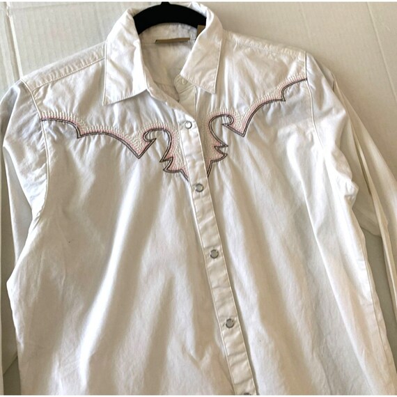 Wrangler Girls Size XXL 14 Button Up Shirt Pearl … - image 6