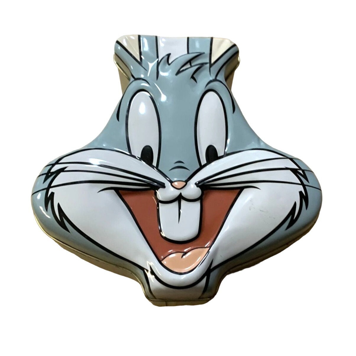 Bugs Bunny Head Tin Dish With Lid Gray 8 X 8 in Metal - Etsy