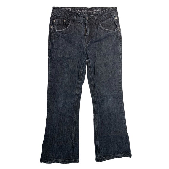 Arizona Jeans Girls Size 8.5 Plus Flare Black Denim Jeans