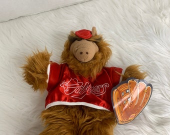 Burger King Orbiters Hand Puppet Alf 1988 Stuffed Toy Doll Baseball Player Vintage, with original hang tags