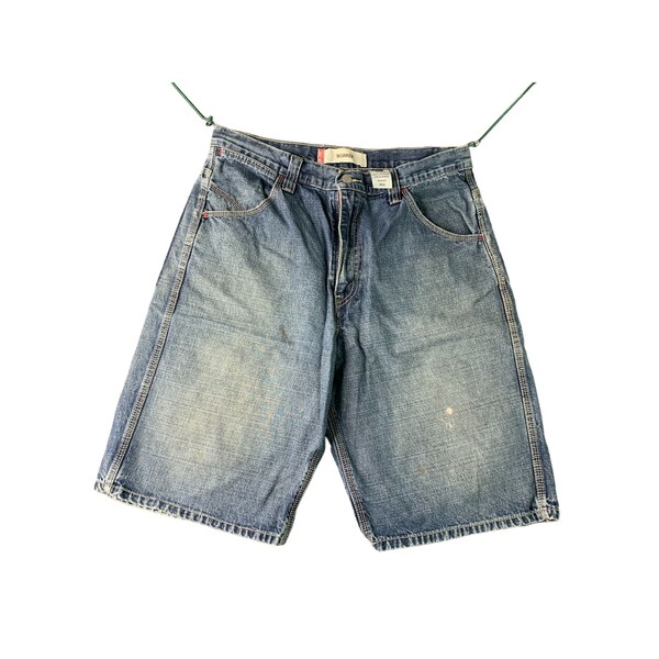 Levis Strauss Signature Workwear Mens Size 36 Vintage Blue Denim Carpenter Shorts Jeans Painter