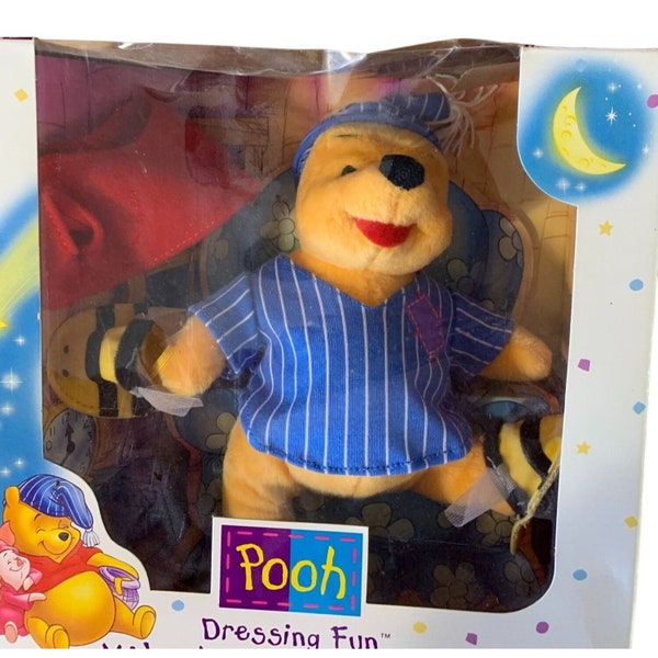 New Mattel 19615 Pooh Dressing Fun Midnight Smackeral Pooh All Ages Plush Doll and Costume Set