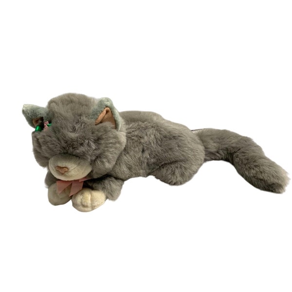 Main Joy Plush Stuffed Animal Toy Cat Gray Kitten Kitty 14 in Length