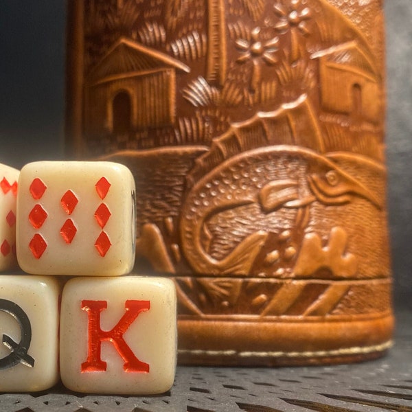 Antique Leather Dice Cups - Etsy