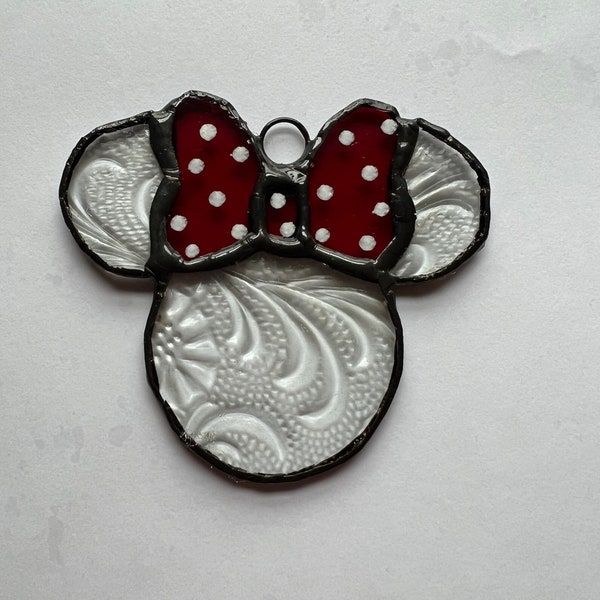 3” Inspired by Disney, Minnie head  to hang in car from mirror. One of a kind.