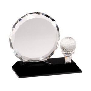 Custom Personalized Crystal Award for golf tournament winners, coaches, award ceremonies or retirement celebration