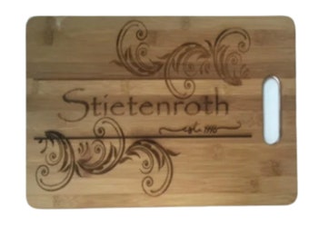 Home Decor Bamboo Cutting Board, Engraved Wedding or Anniversary Gift, Custom Personalized Laser Engraved Gift,