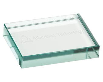 Custom Personalized Jade Glass Paperweight, Employee Recognition Gift for Retirement