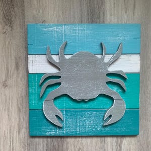 Crab wood wall art, C rab Wood Wall Art, crab, crab bed beach decor, Blue crab wall hanging, Decorative Crab beach house decor
