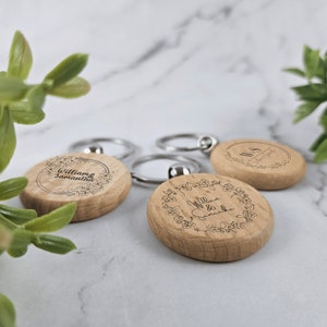 Engraved Wood Keychain | Custom Quote | Perfect Bridesmaid or Personalized Gift