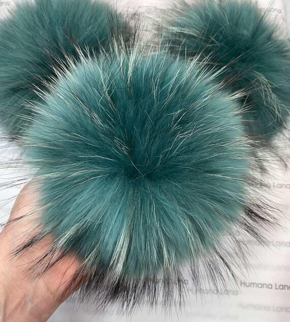 Raccoon Pom Pom, Genuine Racoon Fur Ball for Hat, Real Fur Pompom