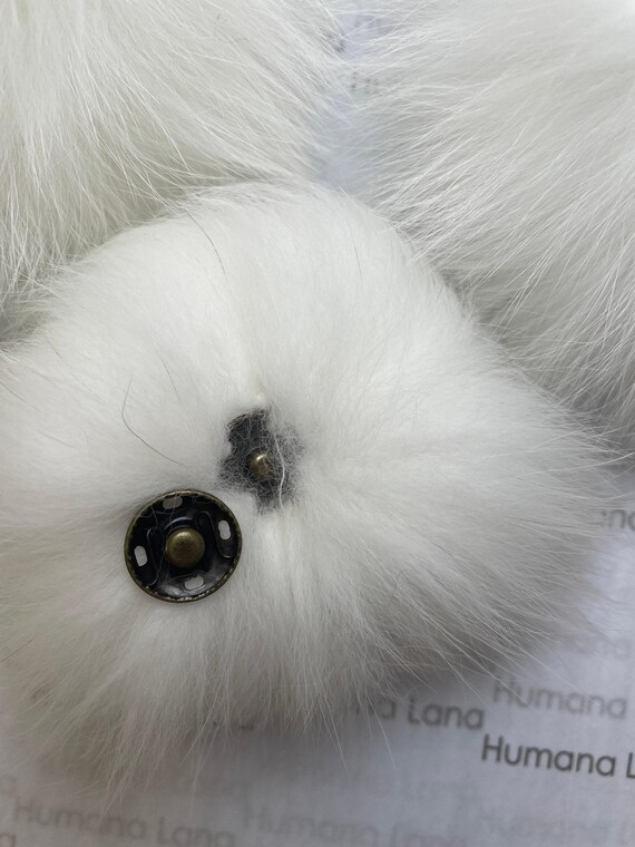 White Fox Fur Pom Pom ,fox Fur Pom Pom 13-15 Cm, Fox Fur  display picture 3
