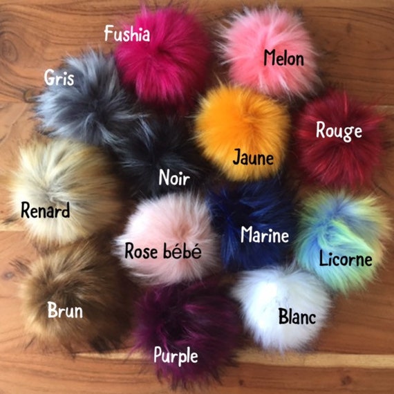 Faux Fur Pom Pom, Fake Fur Pom Pom, Pom Pom for Hat or Toque, Pom