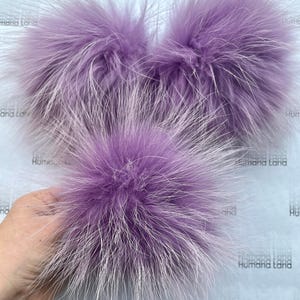 Mauve Fur PomPom, Raccoon Fur Pom-Pom 18–20 cm