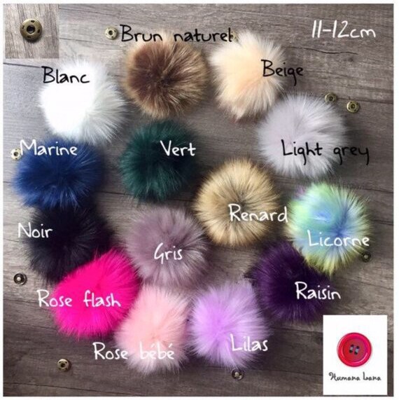 Extra Large Faux Fur Pom Poms with Snap
