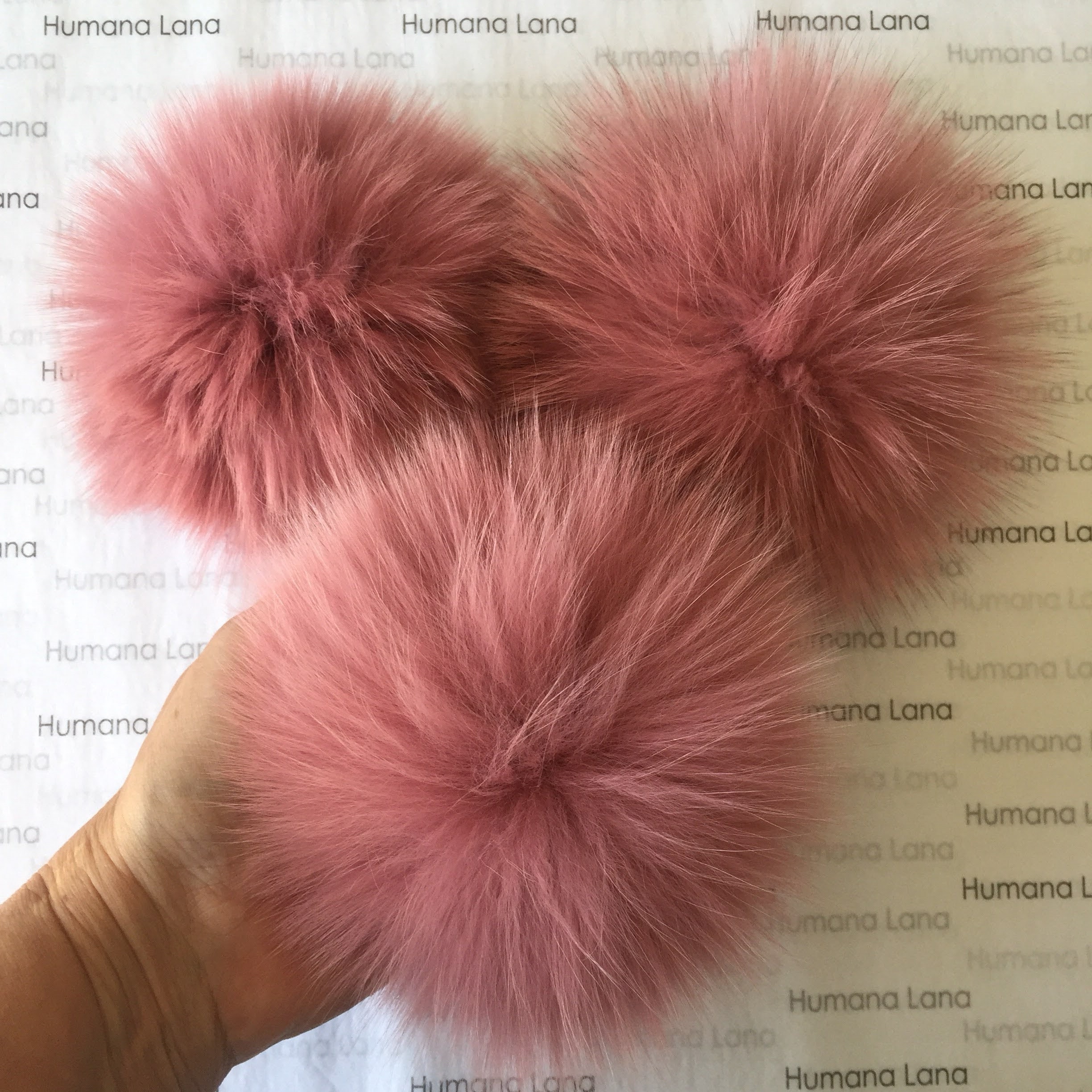 REAL FUR (Pink Fox Fur Pom - Pom Knit Mink Fur) 6 main image 3