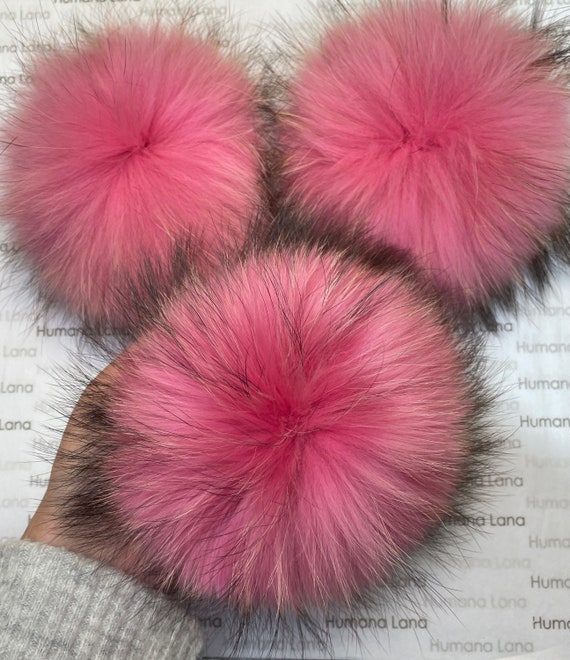 Baby Pink With Dark Tips Raccoon Fur 