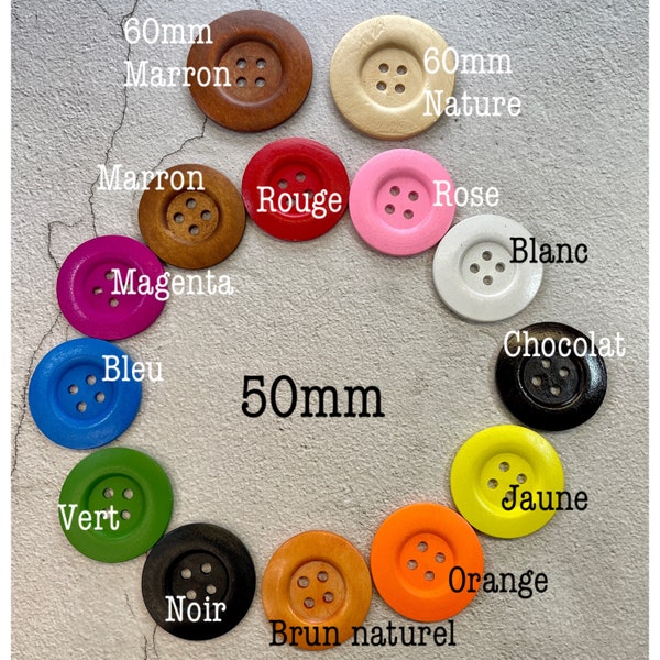 Big wooden button 4 holes, button, 50mm , 30mm button,sold by the unit, wood button