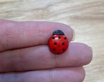 10 ladybugs buttons, 10 acrylic ladybugs buttons