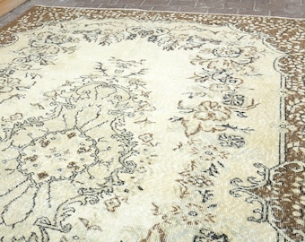 Beige rug 6x8  Turkish vintage rug, Carpet vintage, Oversized rug, decorative rug, home decor