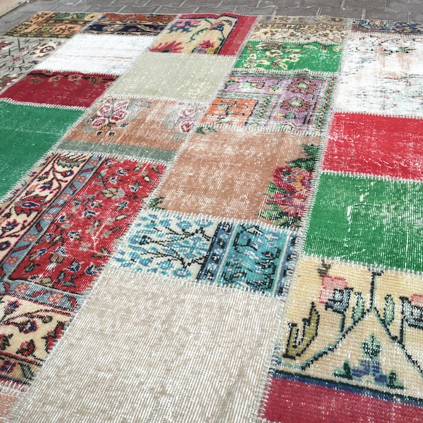 Patchwork Frayed Rug Patchwork Carpet - Etsy